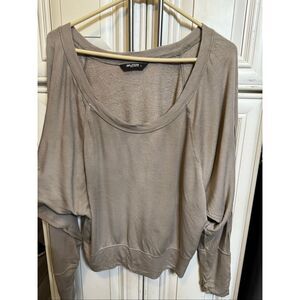 Splits59 Women's Indy Dolman Sleeve Fleece Pullover Sweatshirt Tan Large